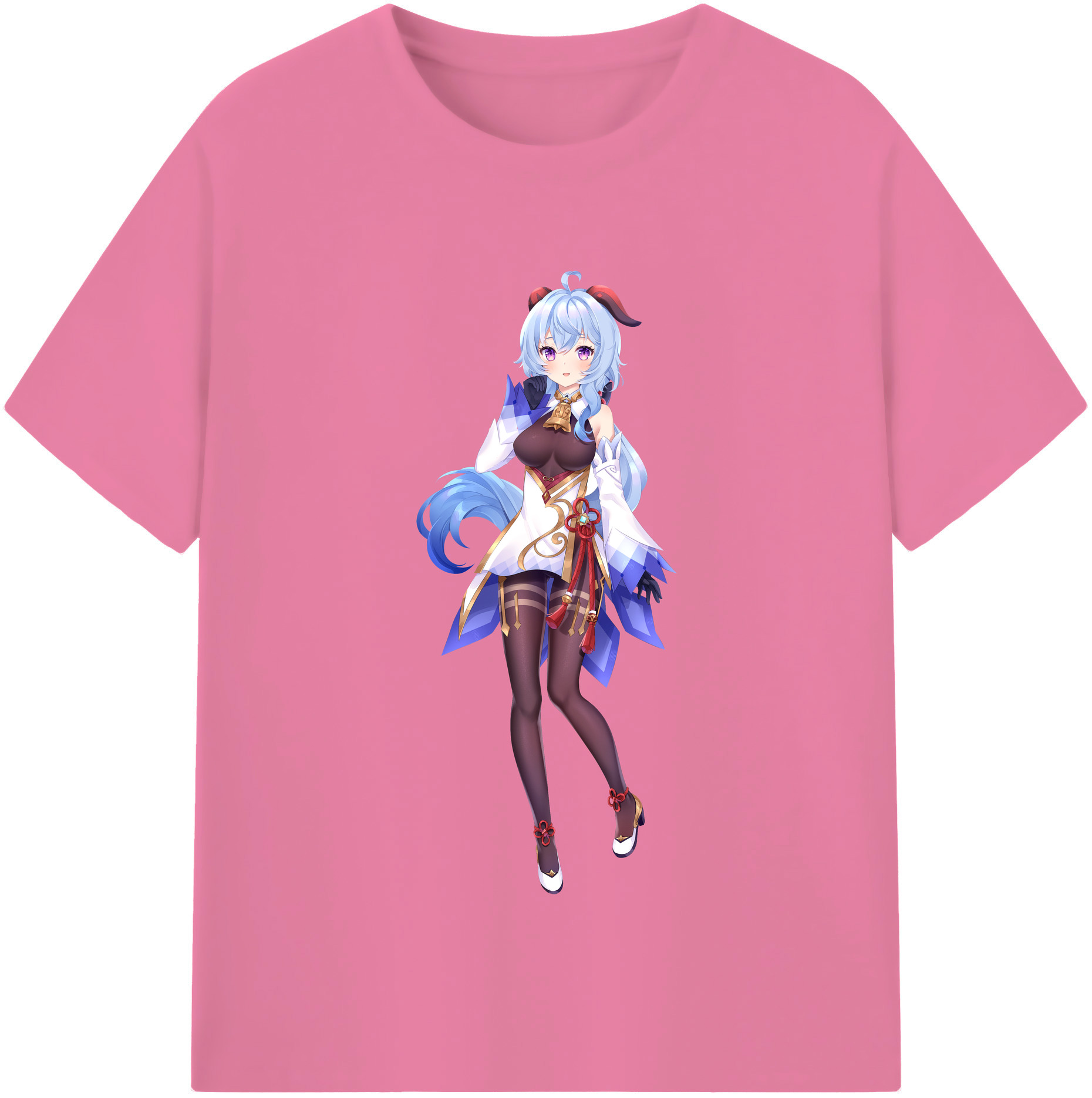 げんし神 甘雨 かんう genshin Ganyu 綿100％半袖Tシャツ（フロントプリント）